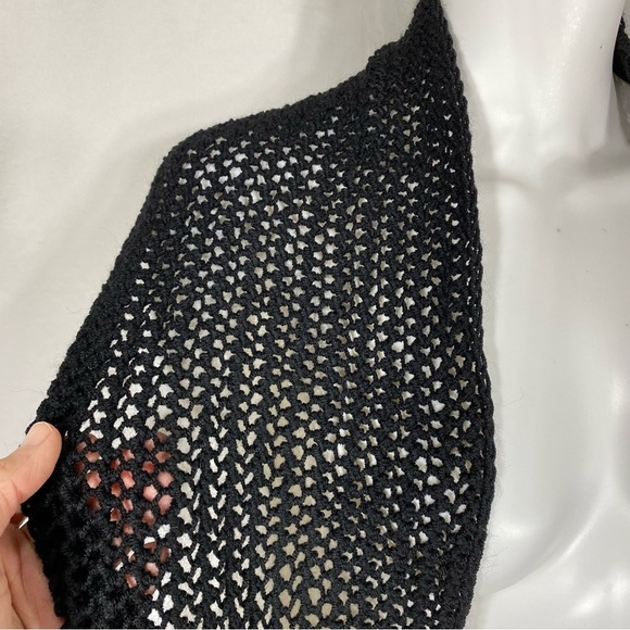 Black Knit Infinity Winter Scarf - Picture 3 of 3